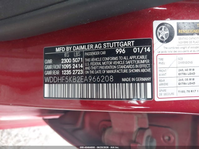 Продажа на аукционе авто 2014 Mercedes-benz E 350, vin: WDDHF5KB2EA966208, номер лота: 45464880