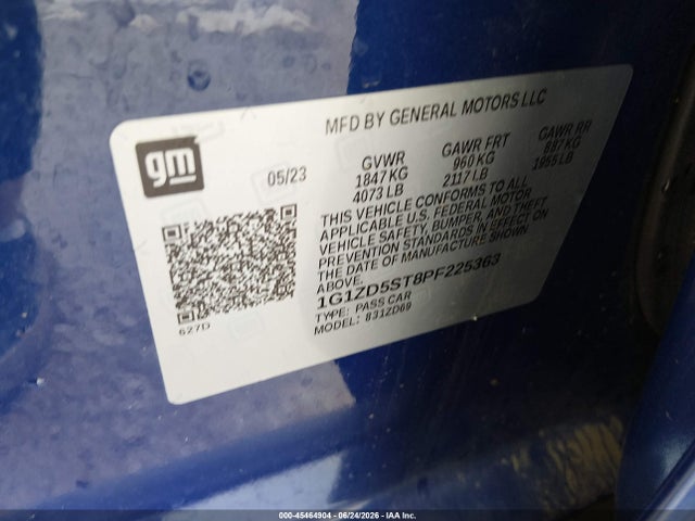 1G1ZD5ST8PF225363 Chevrolet Malibu Fwd 1lt