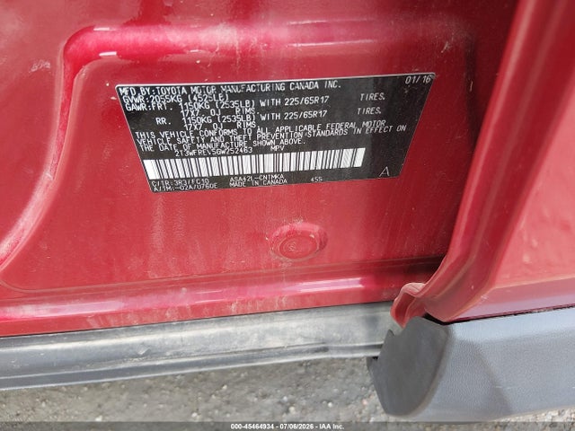 Toyota Rav4 Xle 2016 2T3WFREV5GW252463 Image 9