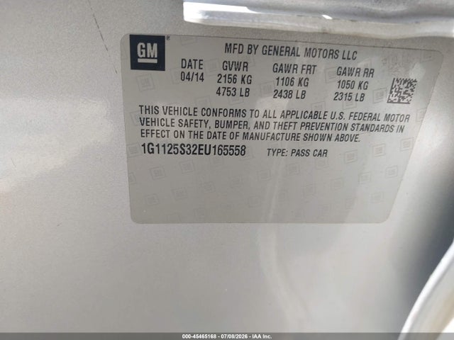 Chevrolet Impala 2lt 2014 1G1125S32EU165558 Image 9