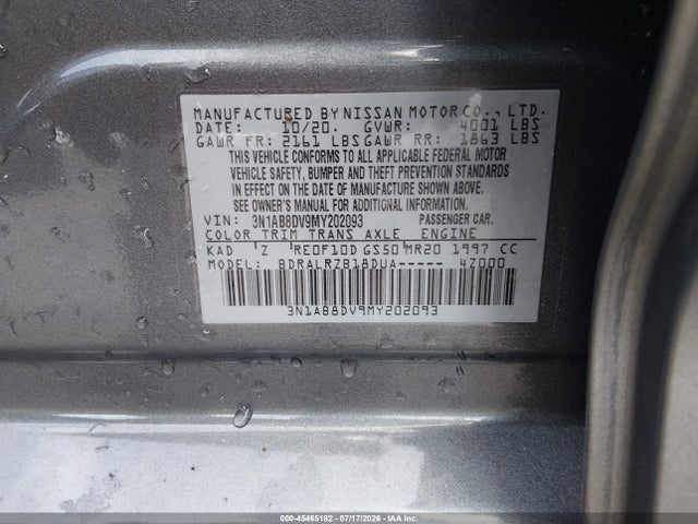 Продаж на аукціоні авто 2021 Nissan Sentra Sr Xtronic Cvt, vin: 3N1AB8DV9MY202093, номер лоту: 45465182