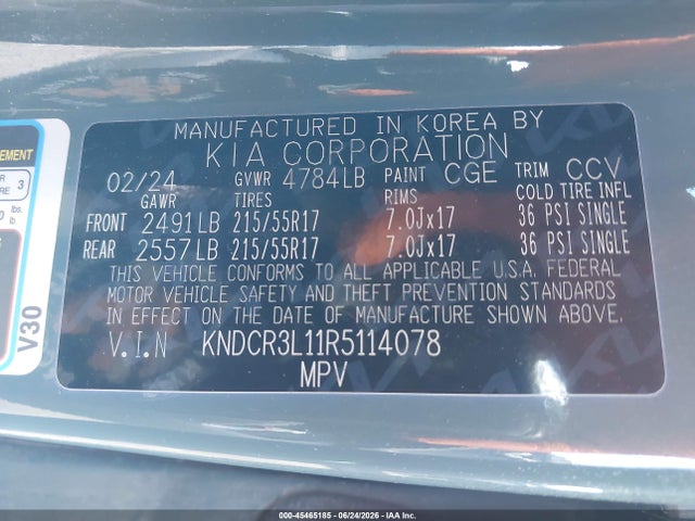 KIA Niro Ev Wind 2024 KNDCR3L11R5114078 Image 9