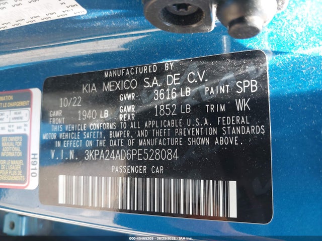 Aukcja sprzedaży 2023 Kia Rio S, vin: 3KPA24AD6PE528084, numer aukcji: 45465209