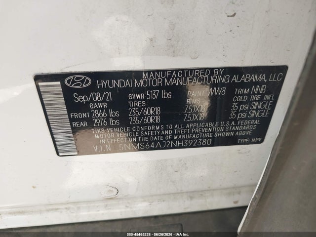Hyundai Santa Fe Xrt 2022 5NMS64AJ2NH392380 Image 9