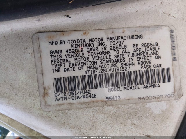 Aukcja sprzedaży 1997 Toyota Avalon Xl, vin: 4T1BF12B0VU181527, numer aukcji: 45465363