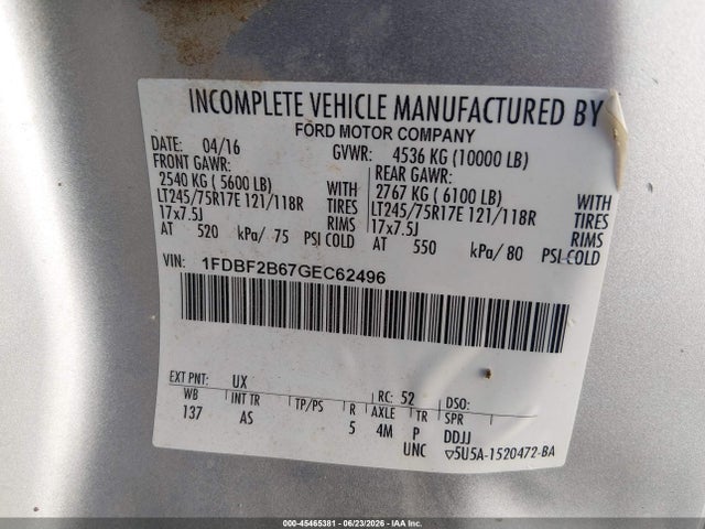 1FDBF2B67GEC62496 Ford F-250