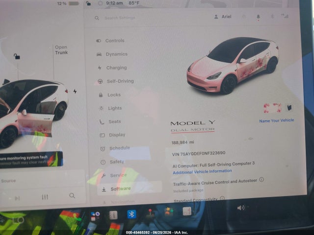 Aukcja sprzedaży 2022 Tesla Model Y Performance Dual Motor All-wheel Drive, vin: 7SAYGDEF0NF323690, numer aukcji: 45465392