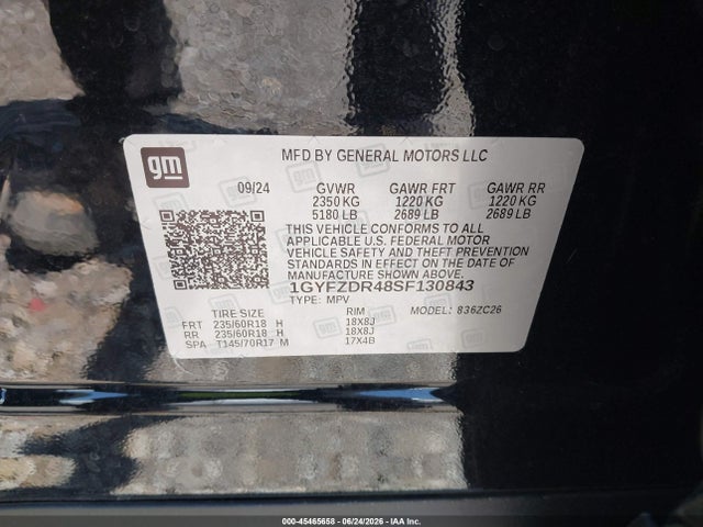 Aukcja sprzedaży 2025 Cadillac Xt4 Awd Premium Luxury, vin: 1GYFZDR48SF130843, numer aukcji: 45465658