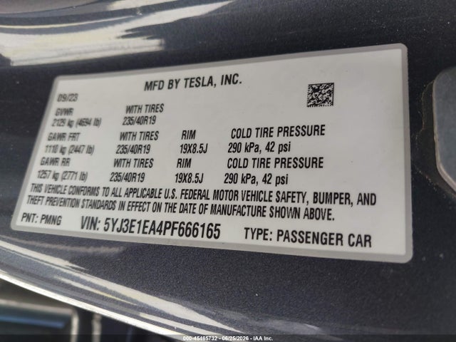 Tesla Model 3 Rear-wheel Drive 2023 5YJ3E1EA4PF666165 Image 9