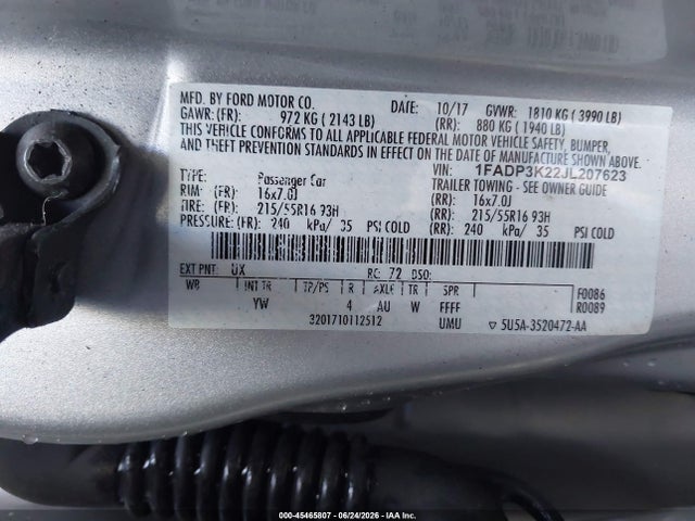Ford FOCUS SE 2018 1FADP3K22JL207623 Image 9
