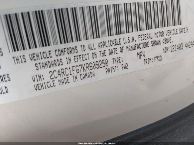 Chrysler Pacifica Touring Plus 2019 2C4RC1FG7KR609250 Image 9
