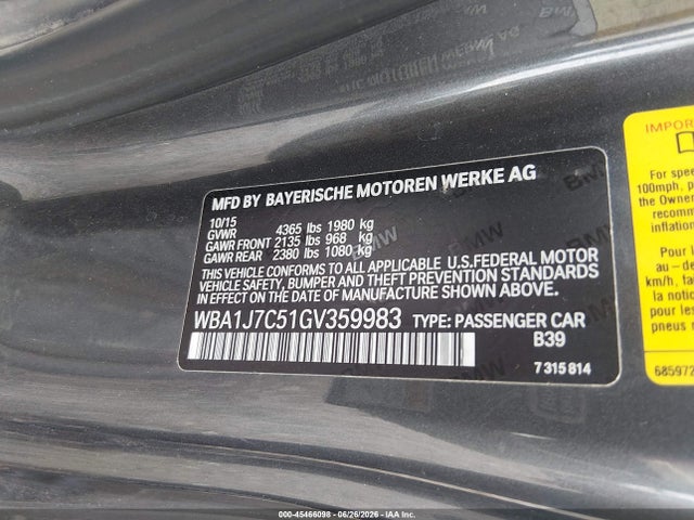 Продажа на аукционе авто 2016 Bmw M235i, vin: WBA1J7C51GV359983, номер лота: 45466098