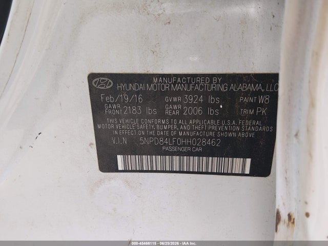 Продаж на аукціоні авто 2017 Hyundai Elantra Se, vin: 5NPD84LF0HH028462, номер лоту: 45466115