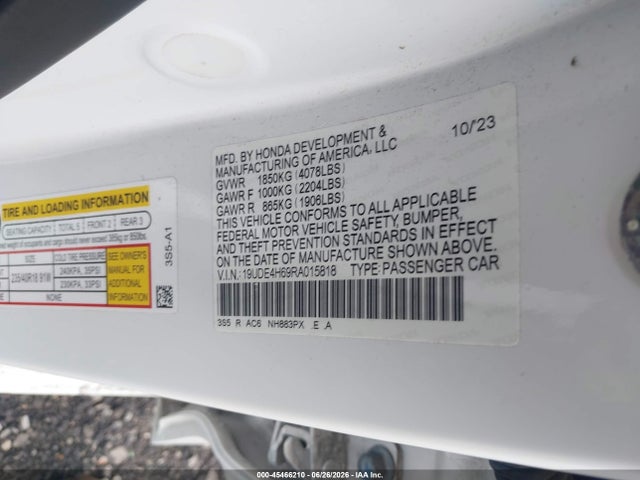 Aukcja sprzedaży 2024 Acura Integra A-spec Technology, vin: 19UDE4H69RA015818, numer aukcji: 45466210