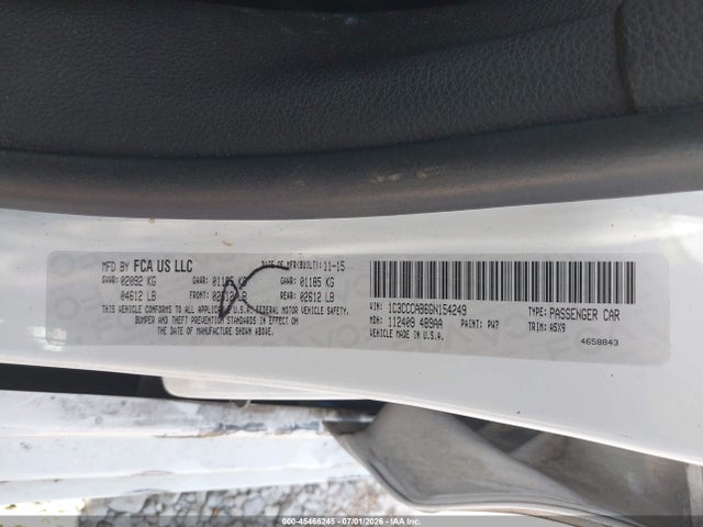 Продажа на аукционе авто 2016 Chrysler 200 Limited, vin: 1C3CCCAB6GN154249, номер лота: 45466245
