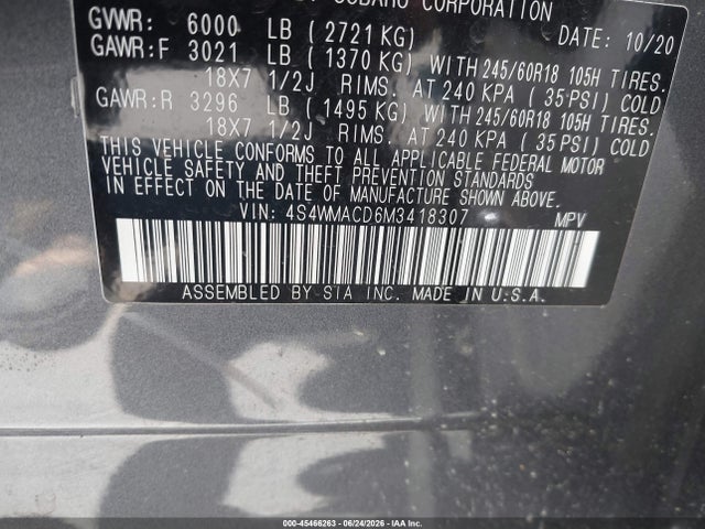 Subaru Ascent Premium 2021 4S4WMACD6M3418307 Image 9
