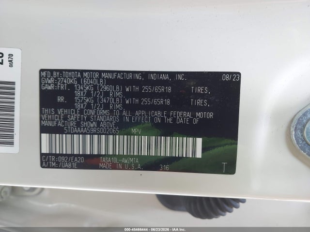 Toyota Grand Highlander Xle/limited 2024 5TDAAAA59RS002065 Image 9