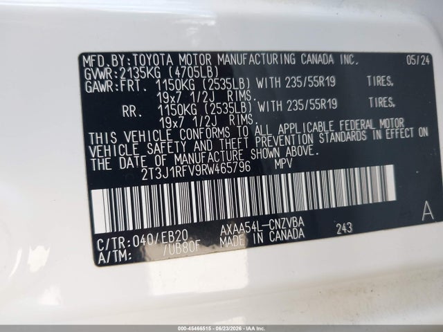 2T3J1RFV9RW465796 Toyota Rav4 Adventure