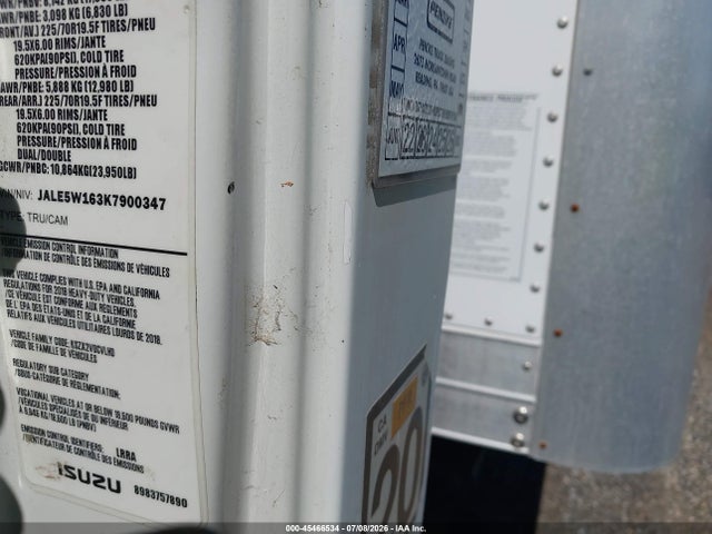 Продаж на аукціоні авто 2019 Isuzu Nqr, vin: JALE5W163K7900347, номер лоту: 45466534
