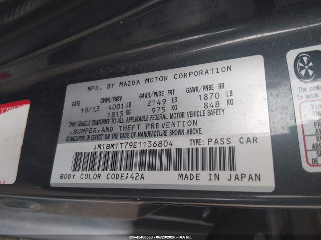 Mazda Mazda3 I Sv 2014 JM1BM1T79E1136804 Image 9