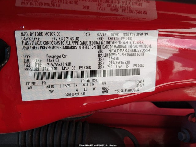 Ford FOCUS SE 2016 1FADP3K24GL373554 Image 9