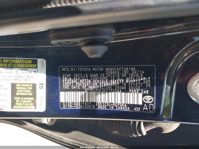 45466699 :رقم المزاد ، 2T1BURHE3EC150084 vin ، 2014 Toyota Corolla L مزاد بيع