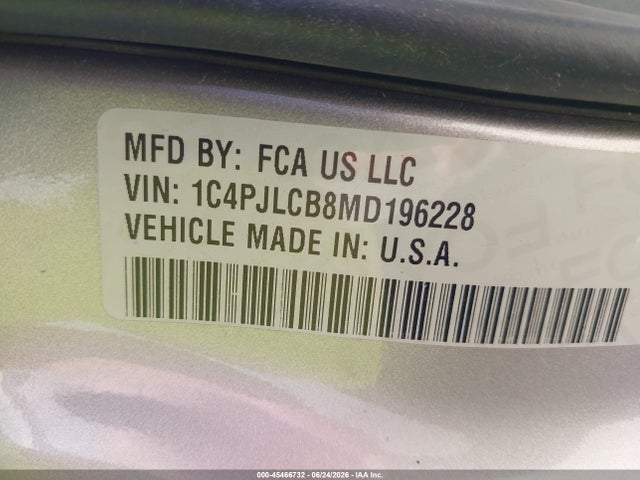 Aukcja sprzedaży 2021 Jeep Cherokee Latitude Fwd, vin: 1C4PJLCB8MD196228, numer aukcji: 45466732