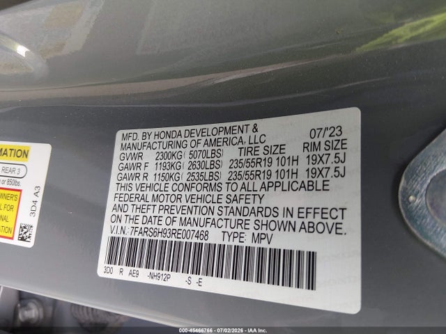 7FARS6H93RE007468 Honda Cr-v Hybrid Sport Touring