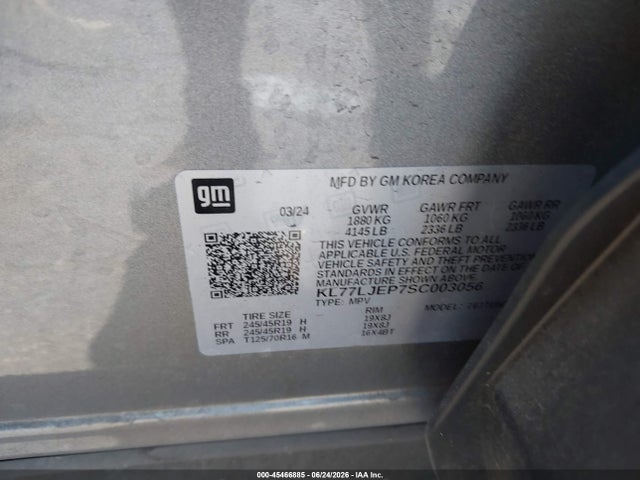 Aukcja sprzedaży 2025 Chevrolet Trax Fwd 2rs, vin: KL77LJEP7SC003056, numer aukcji: 45466885
