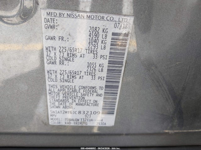 Nissan ROGUE SV 2018 5N1AT2MT6JC832109 Image 9