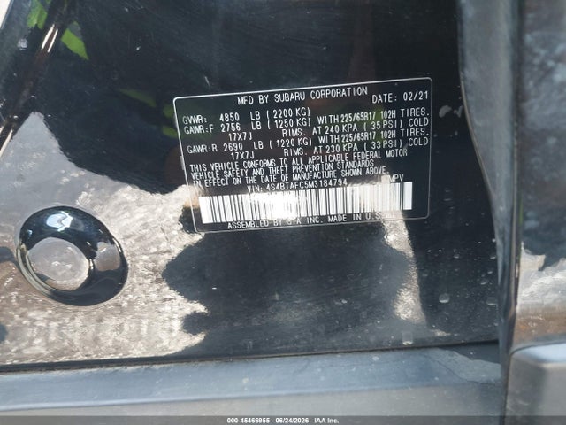 4S4BTAFC5M3184794 Subaru Outback Premium