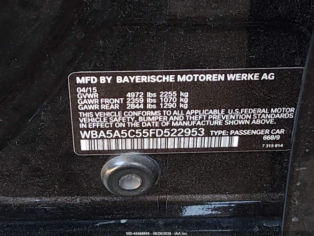 WBA5A5C55FD522953 BMW 528I