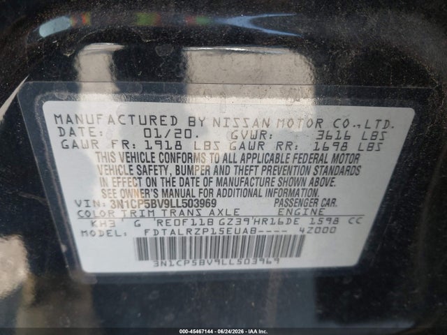 Nissan Kicks S Xtronic Cvt 2020 3N1CP5BV9LL503969 Image 9