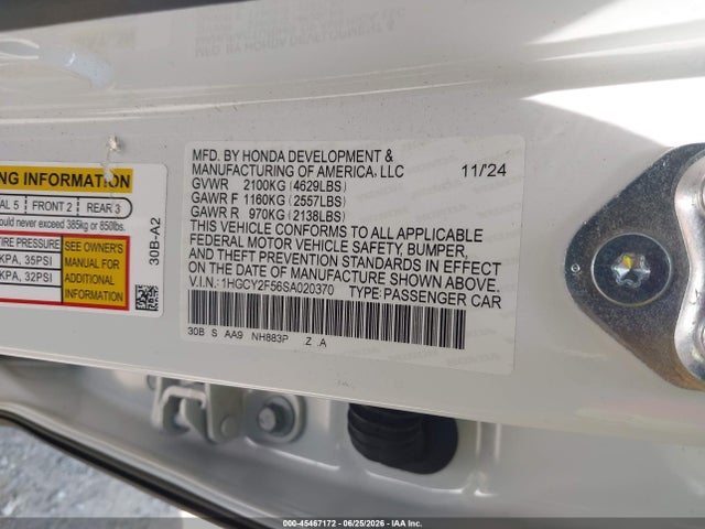 1HGCY2F56SA020370 Honda Accord Hybrid Sport
