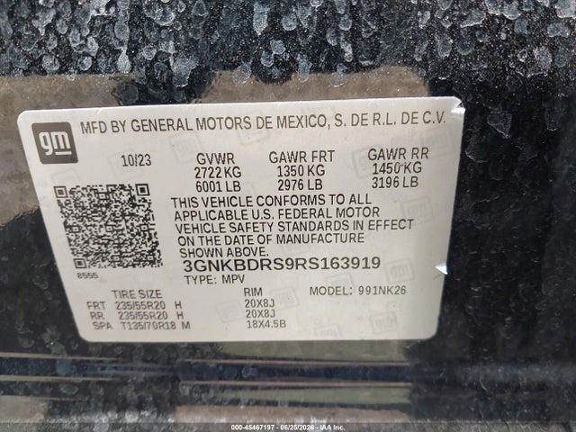 Aukcja sprzedaży 2024 Chevrolet Blazer Fwd 3lt, vin: 3GNKBDRS9RS163919, numer aukcji: 45467197