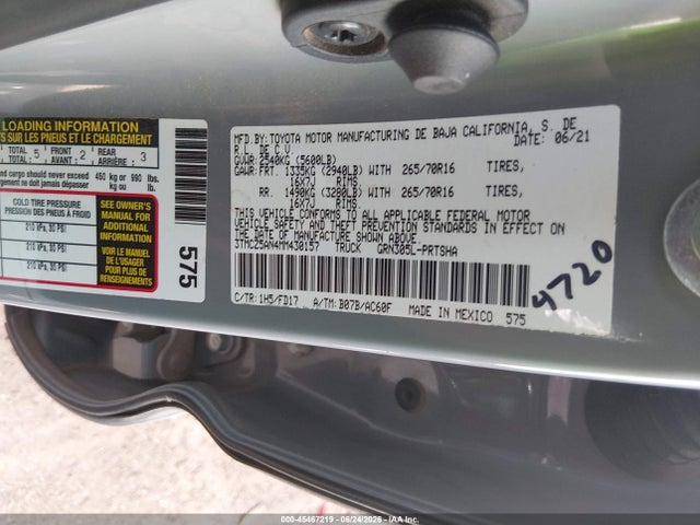 3TMCZ5AN4MM430157 Toyota Tacoma Trd Off-road