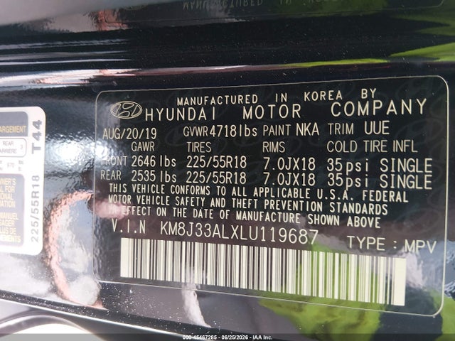 Hyundai Tucson Ultimate 2020 KM8J33ALXLU119687 Image 9