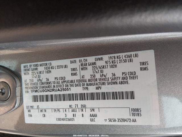 Ford Escape Active 2024 1FMCU0GN2RUA25051 Image 9