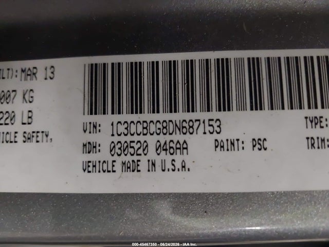 Продаж на аукціоні авто 2013 Chrysler 200 Limited, vin: 1C3CCBCG8DN687153, номер лоту: 45467350
