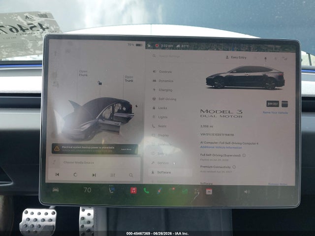 Aukcja sprzedaży 2026 Tesla Model 3 Premium All-wheel Drive, vin: 5YJ3E1EB5TF156118, numer aukcji: 45467369