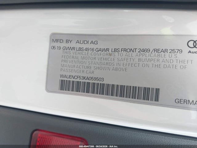 Audi A5 45 Premium 2019 WAUENCF53KA059503 Image 9
