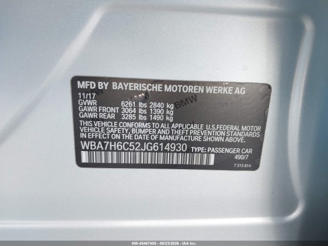 BMW M760i Xdrive 2018 WBA7H6C52JG614930 Image 9