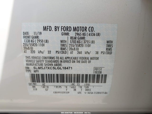 Lincoln Aviator Reserve 2020 5LM5J7XC5LGL18471 Image 9