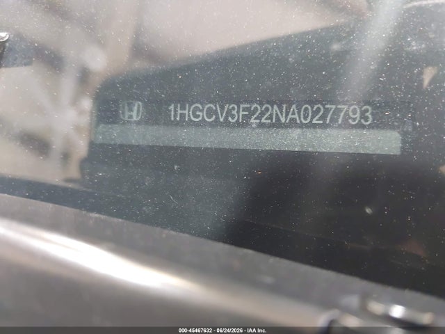 45467632 :رقم المزاد ، 1HGCV3F22NA027793 vin ، 2022 Honda Accord Hybrid Sport مزاد بيع