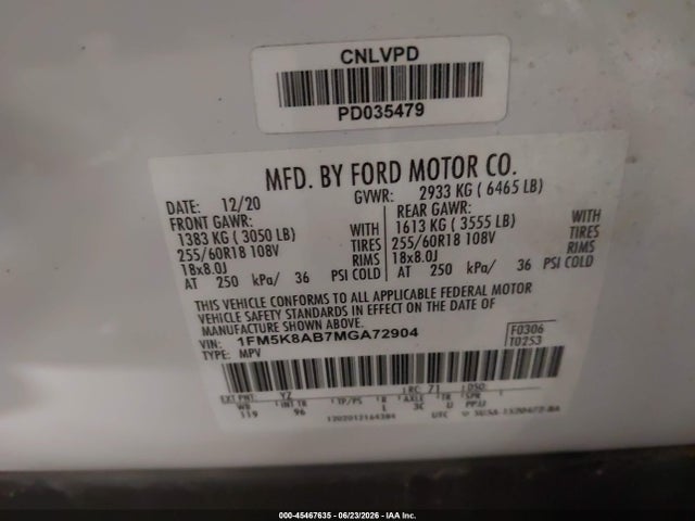 Ford Police Interceptor Utility 2021 1FM5K8AB7MGA72904 Image 9