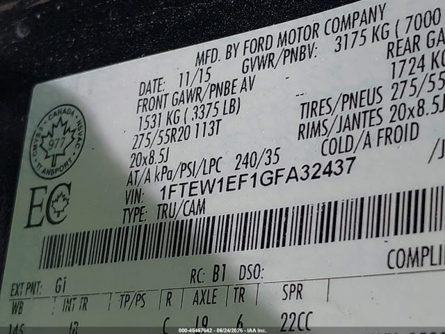 Ford F-150 Xlt 2016 1FTEW1EF1GFA32437 Image 9
