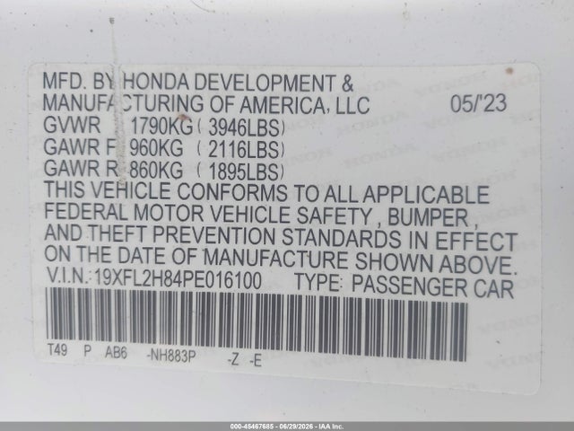 Honda Civic Sport 2023 19XFL2H84PE016100 Image 9