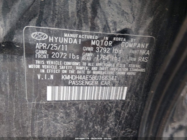 Продаж на аукціоні авто 2011 Hyundai Elantra Gls (ulsan Plant), vin: KMHDH4AE5BU166341, номер лоту: 45467776