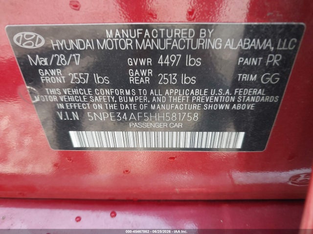 Hyundai Sonata Sport 2017 5NPE34AF5HH581758 Image 9