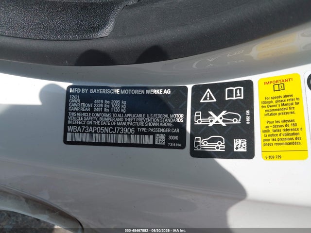 BMW 430i Xdrive 2022 WBA73AP05NCJ73906 Image 9